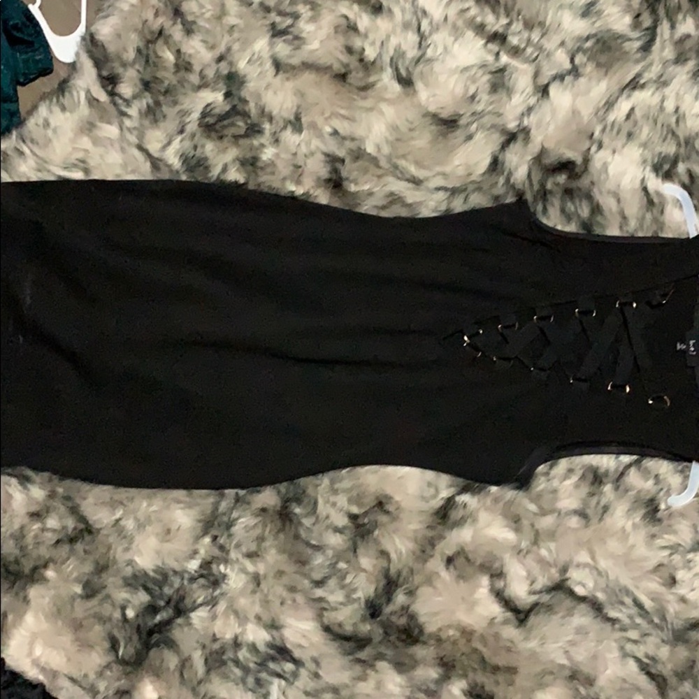 Black Criss-Cross Neck Dress